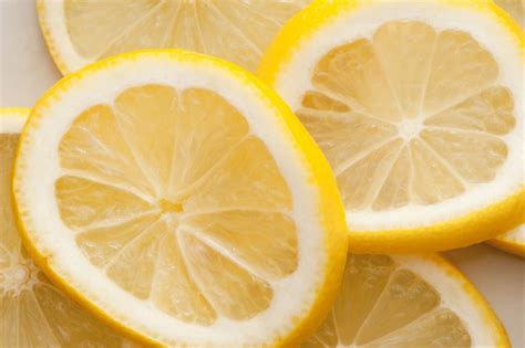 close   sliced lemon  stock image