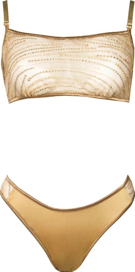 La Musa Gold Sparkle Lingerie Set ShopStyle