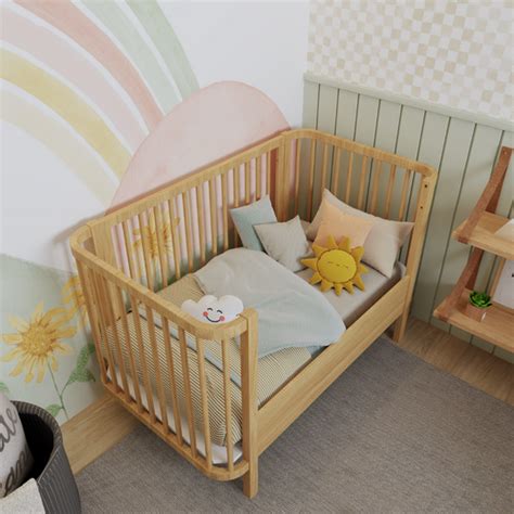 Caminha Bebe 2 Anos - Berço para Bebê Americano de Madeira Vira Caminha 2 em 1 Linha Kurve ...