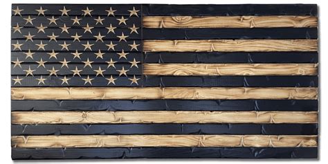 Rustic Wooden American Flags