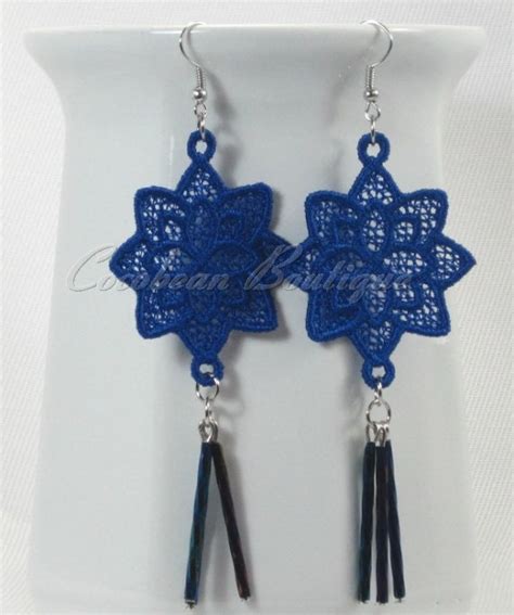 Fsl Free Standing Lace Embroidery Earrings Flower 1 Digital