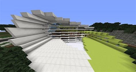 Minimalistic Curved Modern Lime House Minecraft Map