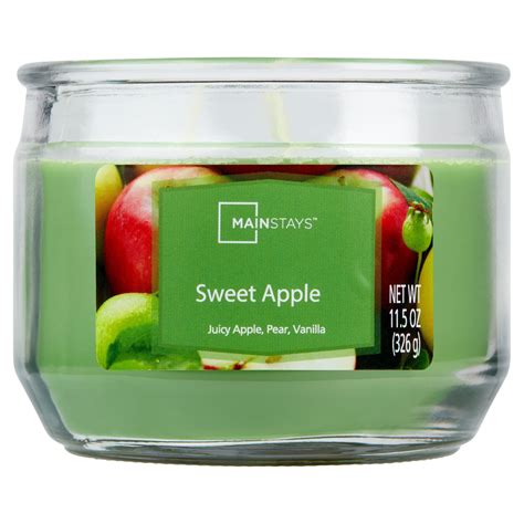 Mainstays Sweet Apple Scented Wick Glass Jar Candle Oz