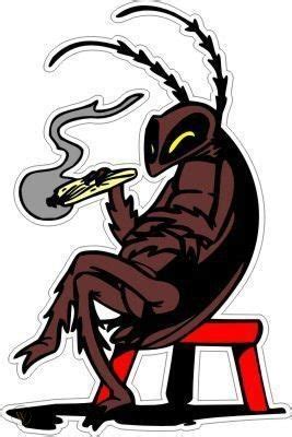 cockroach smoking weed large decal sticker