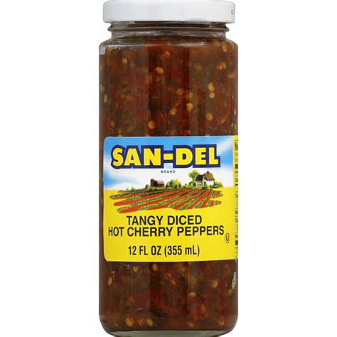 San Del Hot Cherry Peppers Tangy Diced Oz Delivery Or Pickup Near Me Instacart