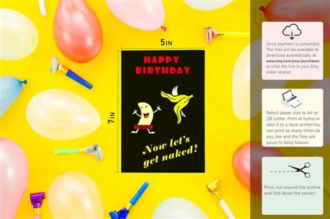 Let S Get Naked Card Birthday Card For Him Funny Etsy Birthday Cards For Him Birthday Cards