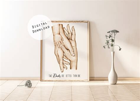 Father S Day Print Two Dads Are Better Than One Same Sex Etsy