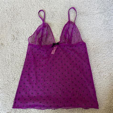 Purple Polka Dot Lingerie Top Says Size Large But Depop