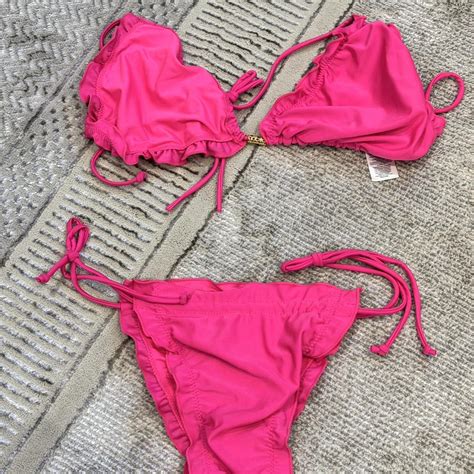 Hot Pink Bikini Never Worn Brand New Bottoms Size Depop