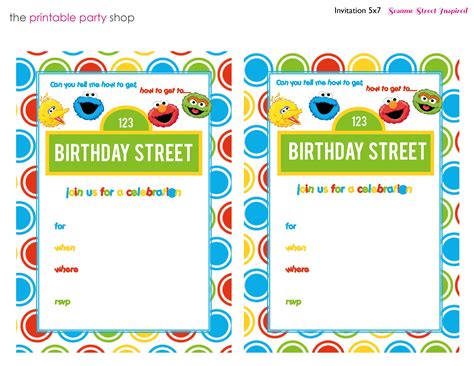 Sesame Street Invitation Template