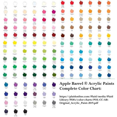 Apple Barrel Color List Pdf Printable Templates Free