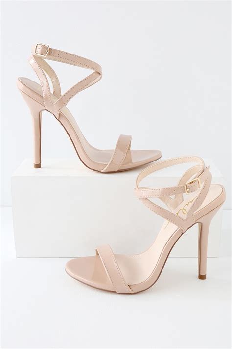Sexy Nude Heels Patent Nude Heels Vegan Leather Heels Lulus