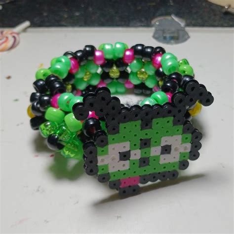 Invader Zim Gir Perler Kandi Cuff Inches Depop In Pony