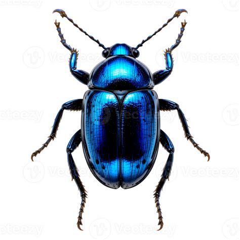 Iridescent Blue Beetle A Striking Macro Photograph 54299070 Png