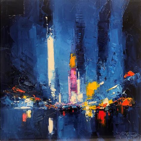 Peinture Blue Manhattan par Castan Daniel Carré d artistes