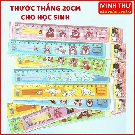 Thước kẻ nhựa Aihao 20cm nhiều mẫu dễ thương dành cho học sinh văn ...