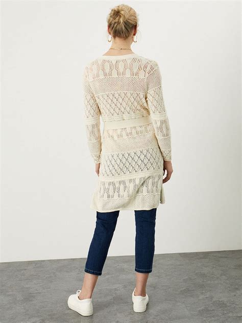 Monsoon Crochet Stitch Cardigan In Ivory Endource