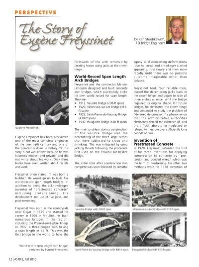 Perspective - Eugene Freyssinet - Aspire - The Concrete Bridge ...
