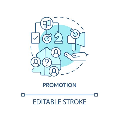 Promotion blue concept icon. Advertising campaign strategy. Four P