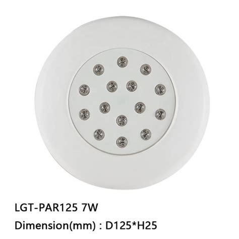 Par125 7w Warm White Lampe de piscine LED étanche IP68 12V DC