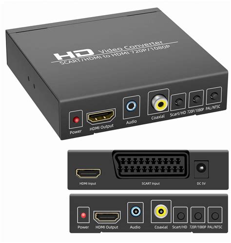 SCART HDMI Na HDMI Coaxial Jack PAL NTSC Konwerter SWITCH Euro Inna