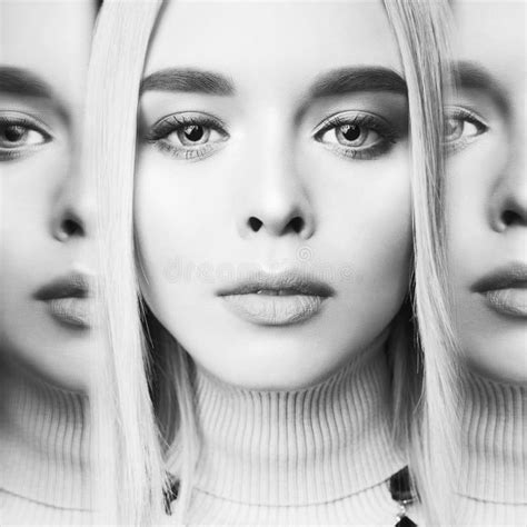 Mooi Jong Blonde Met Klassieke Make Up Zwart Witte Haven Stock Afbeelding Image Of Haar