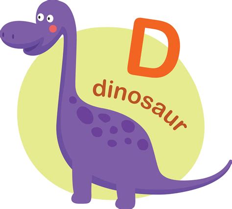 Illustration Isolated Alphabet Letter D Dinosaur Vector Illustration