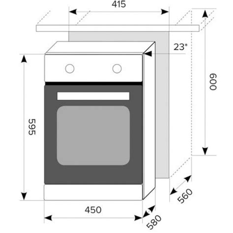 Какой размер у встраиваемого духового шкафа и размер ниши под него