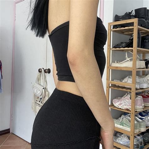 BASIC BLACK BOOB TUBE Cute Lil Black Boob Tube A Depop