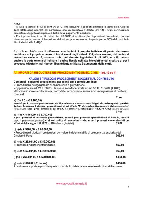 Tabella Contributo Unificato Pdf