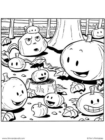 Pumpkin Patch Coloring Page - Tim's Printables