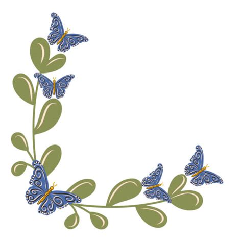 Download Whimsical Butterfly Shaped Frame With Blue Butterflies Border