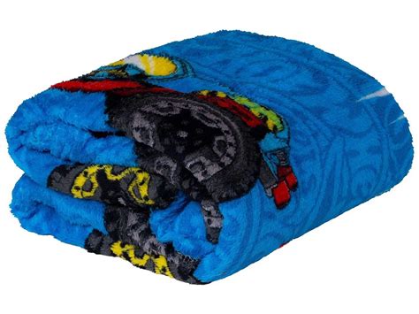 Manta Solteiro De Microfibra Jolitex Fun Hot Wheels Azul