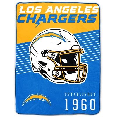 Nfl Los Angeles Chargers Helmet Stripes Flannel Fleece Blanket : Target