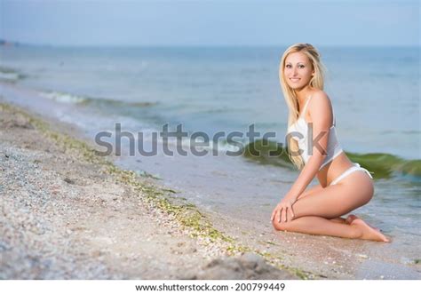 Sexy Blond Woman Lingerie Posing On Stock Photo 200799449 Shutterstock