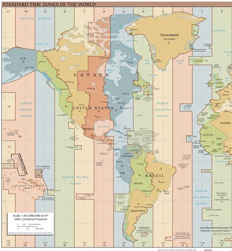 Mapa De Los Husos Horarios Del Mundo