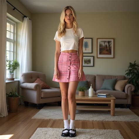 Cute Blonde Model In Living Room Stable Diffusion Online