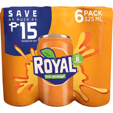 Royal Tru Orange 320 325ml 6s Soft Drinks Walter Mart
