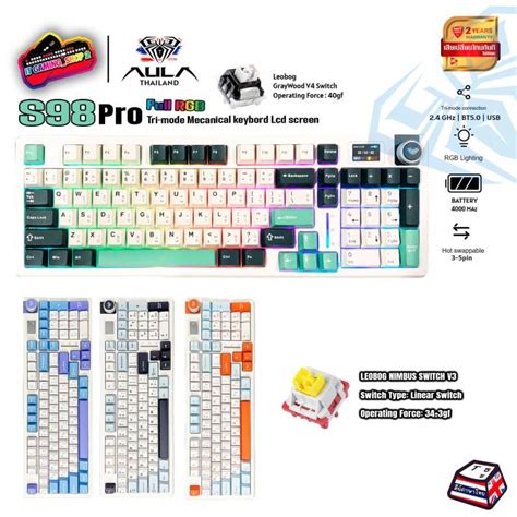 Aula S S Pro Tri Mode Key Rgb Mah Hot Swap