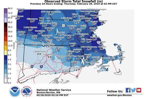 Map: Here are the latest snowfall totals in Massachusetts