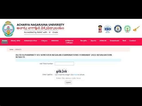 Anu Iv Iv B Pharmacy Vii Semester Regular Examinations February