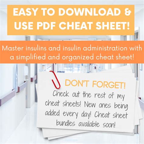 Insulin Cheat Sheet for Nursing Students Made by a Nursing Student - Etsy