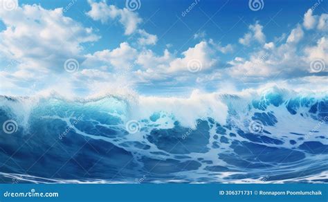 Powerful Foamy Sea Waves Rolling And Splashing Over The Water S Surface