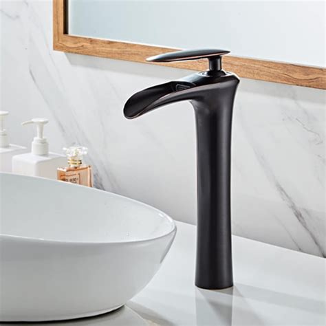 Basin Faucet Waterfall Brass Bathroom Vanity Faucet Hot And Cold Water Mixer Tap Single