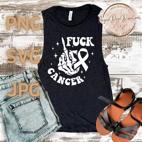 Fuck Cancer Skeleton Hand Middle Finger Svg Cancer Svg Fuck Cancer Cancer Sucks Png Cancer