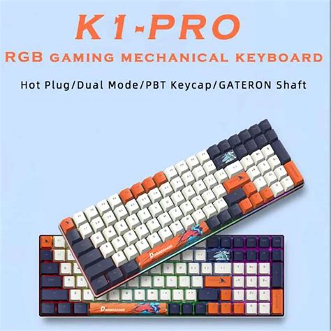 Darmoshark K Teclado Mec Nico Do Jogo Sem Fio E Fio Hot Swap Chaves