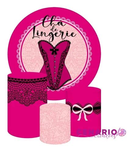 Painel Redondo capas P cilindros Chá De Lingerie Em Tecido Parcelamento sem juros