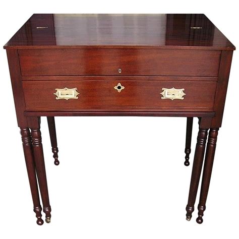 American Sheraton Mahogany Campaign Desk Circa 1820 For Sale At 1stdibs