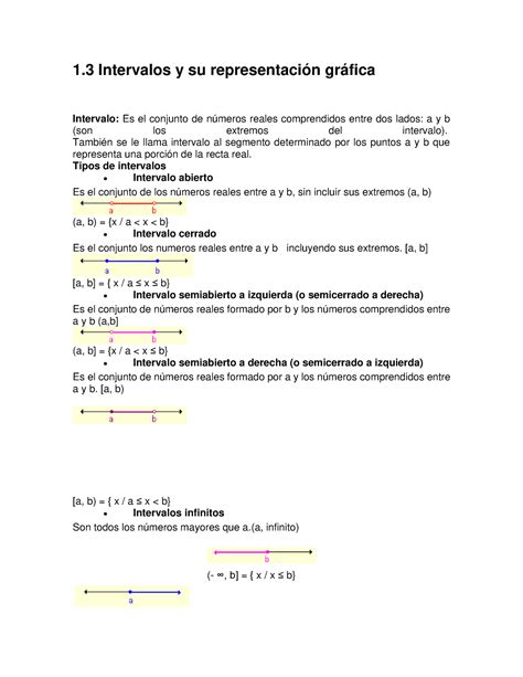 1 3 Intervalos y su representación gráfica 1 Intervalos y su