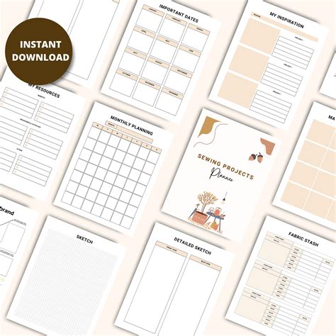 Editable Sewing Project Planner Printable Sewing Project Planner